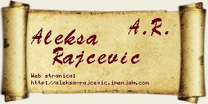 Aleksa Rajčević vizit kartica